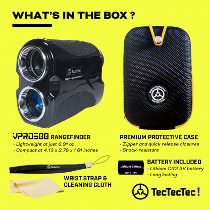 TecTecTec what’s in the box precision laser golf rangefinder VPRO500